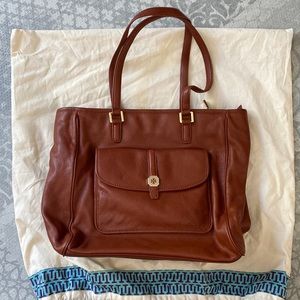 Brand new, never used Tory Burch brown leather tote